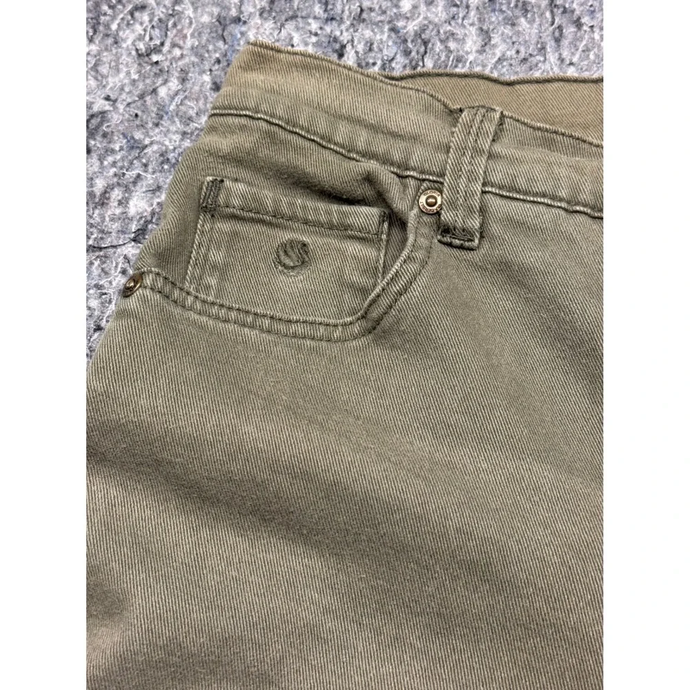 Gloria Vanderbilt Amanda‎ High Rise Tapered Jeans Olive Green Size 6 Short